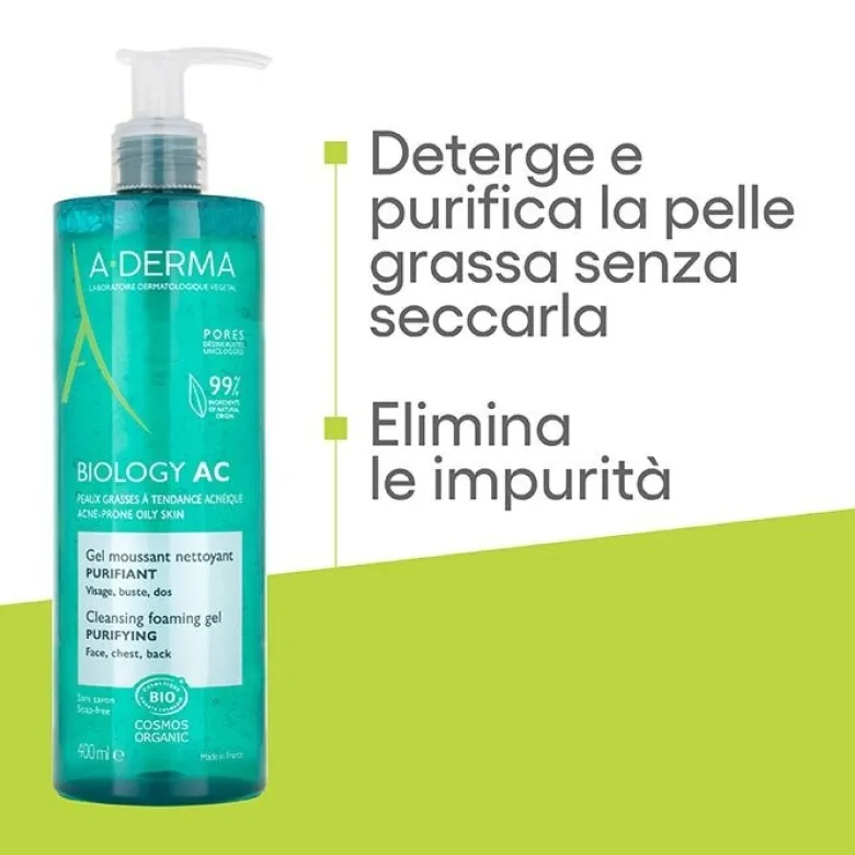 Aderma Biology AC Gel Detergente Schiumogeno Purificante 400 ml