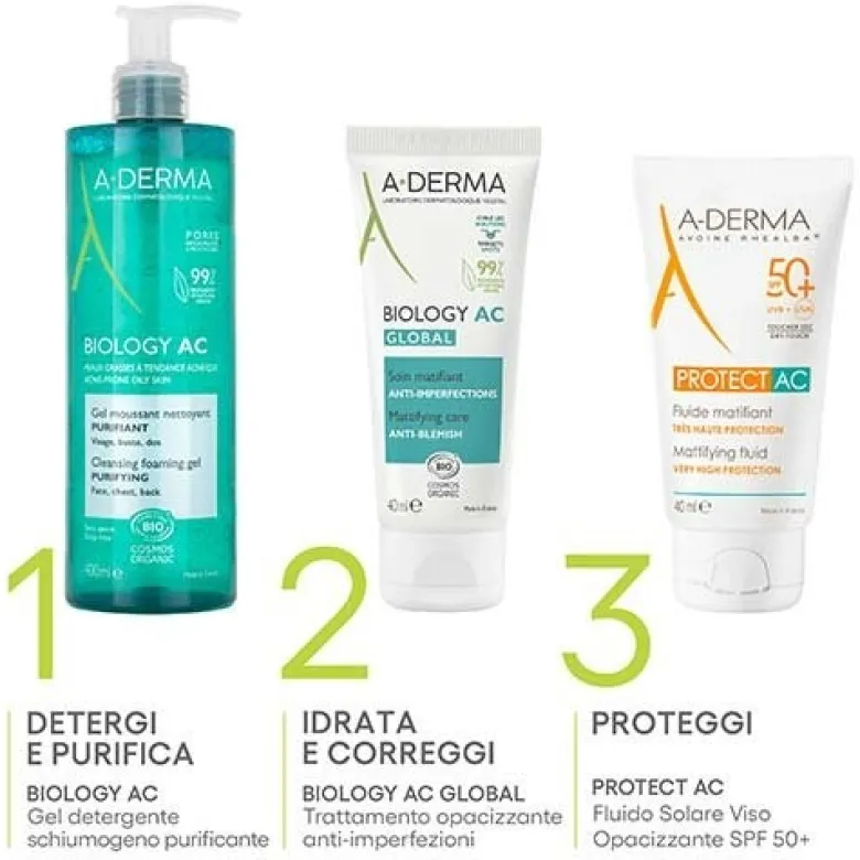 Aderma Biology AC Gel Detergente Schiumogeno Purificante 200 ml