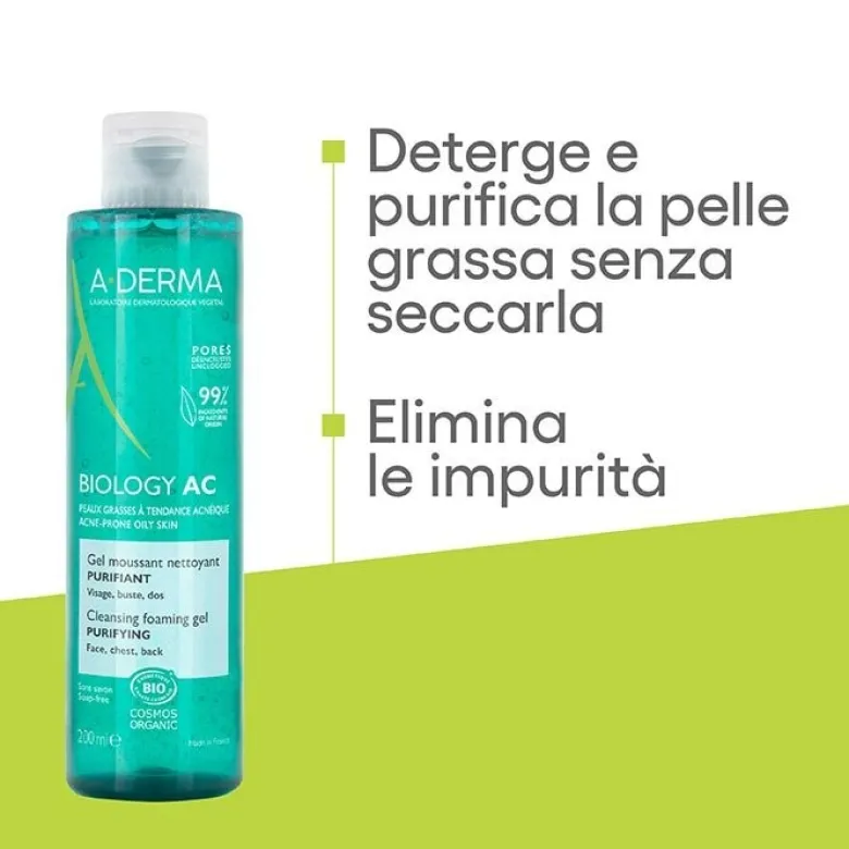 Aderma Biology AC Gel Detergente Schiumogeno Purificante 200 ml