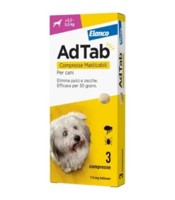 Adtab Per Cani Da 2,5 A 5,5kg 3 Compresse Masticabili 112mg