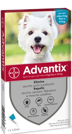 Advantix Spot-On Cani da 4 a 10 Kg 1 Pipetta Monodose