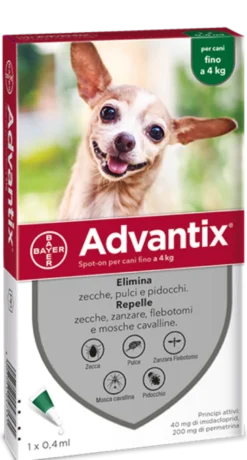 Advantix spot on 1 pipetta 0,4 ml cani fino a 4 kg
