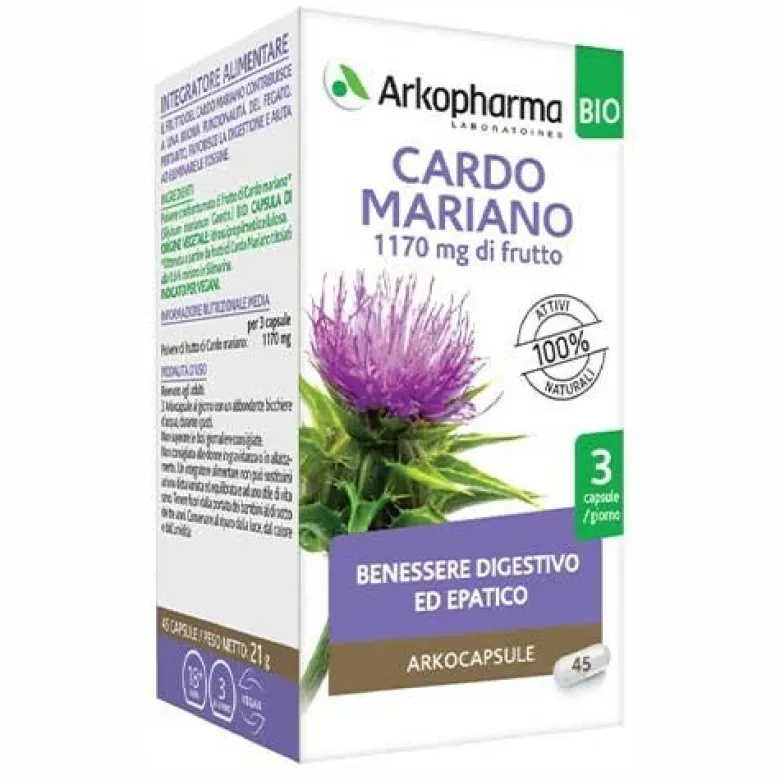 Akocapsule Cardo Mariano Bio Integratore Fegato 45 Capsule