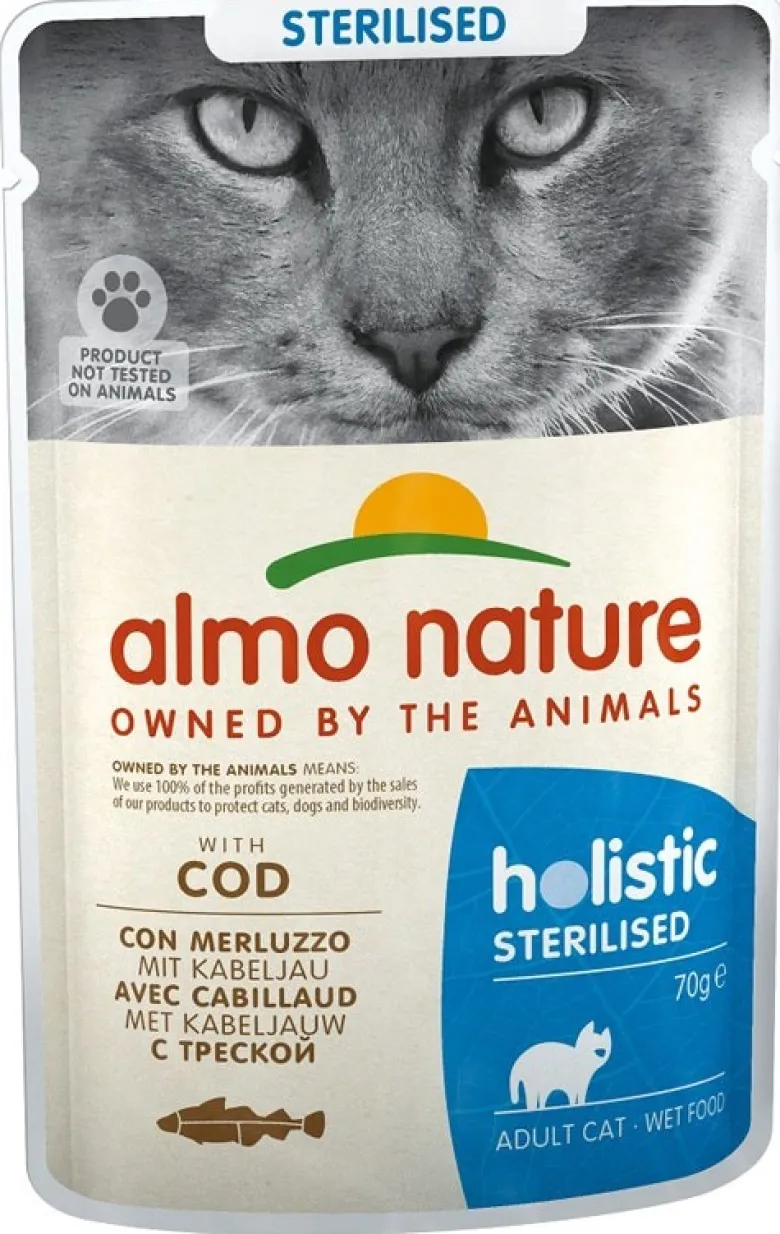 Almo Nature Sterilised Cibo Umido Merluzzo Per Gatti Adulti Sterilizzati Bustina 70g