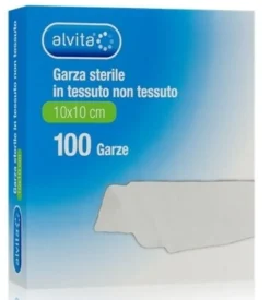 Alvita garza sterile in tessuto non tessuto 10x10cm 100 pezzi