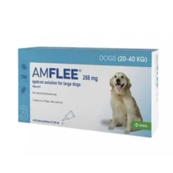 Amflee 268 mg soluzione spot-on per cani 20 a 40 kg 3 pipette