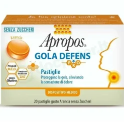 Apropos Gola DefensPro, 20 pastiglie Arancia Senza Zucchero