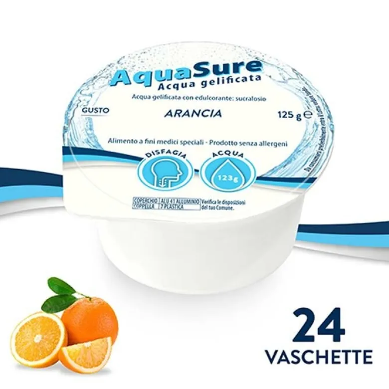 AquaSure Gelatina per Disfagia al Gusto Arancia 24 x 125g