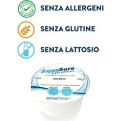 AquaSure Gelatina per Disfagia al Gusto Arancia 24 x 125g