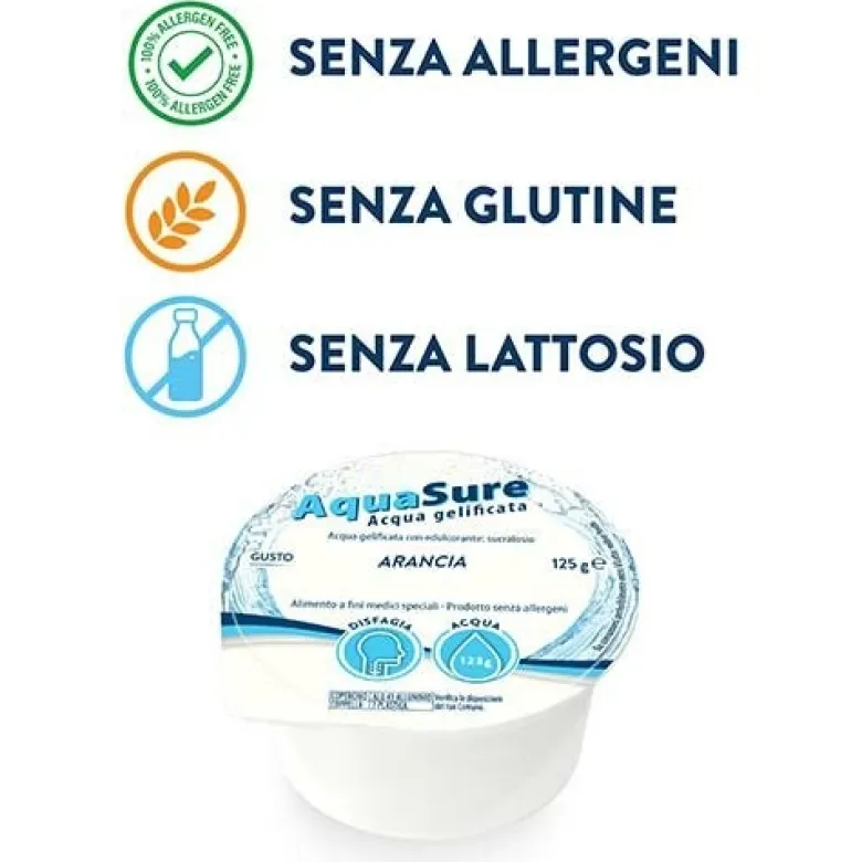 AquaSure Gelatina per Disfagia al Gusto Arancia 24 x 125g