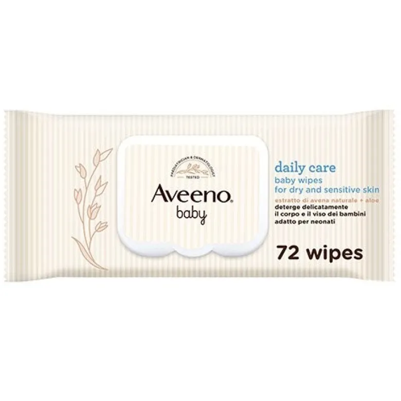 Aveeno Baby Daily Care Salviettine Detergenti Neonato 72 Pezzi