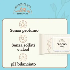Aveeno Baby Daily Care Salviettine Detergenti Neonato 72 Pezzi