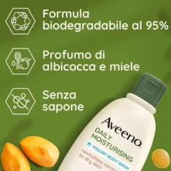 Aveeno Bagno Doccia Allo Yogurt Profumo Albicocca e Miele 300 ml