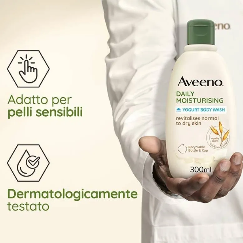 Aveeno Daily Moisturising Bagno Doccia Vaniglia e Avena 300 ml