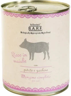 Barf Mangime Umido Completo Cane Trito di Maiale e Verdure 800 g