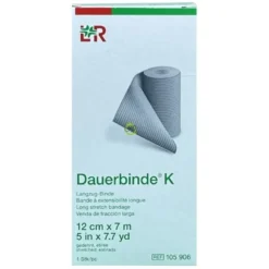 Benda elastica dauerbinde k estensibilita' alta 12x700cm 1 pezzo con graffette