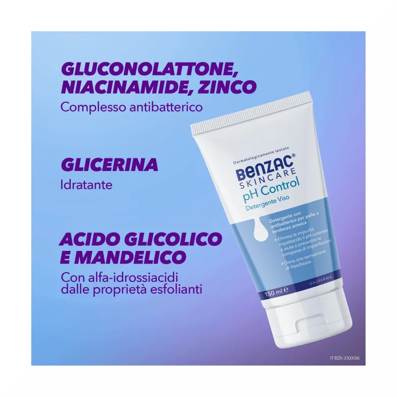 Benzac Skincare pH Control Detergente Viso Pelle Acneica 150 ml