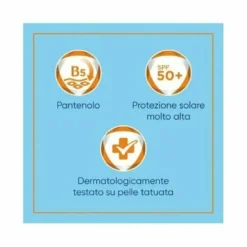 Bepanthenol Tattoo Crema Protezione Solare Molto Alta SPF50+ 50ml per Tatuaggi