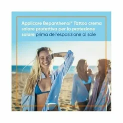 Bepanthenol Tattoo Crema Protezione Solare Molto Alta SPF50+ 50ml per Tatuaggi