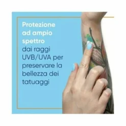 Bepanthenol Tattoo Crema Protezione Solare Molto Alta SPF50+ 50ml per Tatuaggi