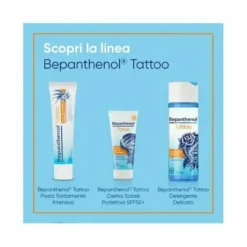 Bepanthenol Tattoo Crema Protezione Solare Molto Alta SPF50+ 50ml per Tatuaggi