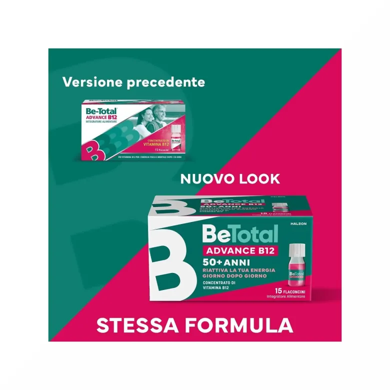 Be-Total Advance B12 50+ Anni Integratore di Vitamina B12 15 Flaconcini