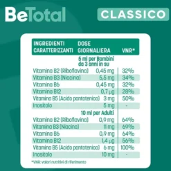 Be-Total Sciroppo Gusto Limone Integratore di Vitamina B 100 ml