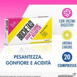 Biochetasi Digestione e Acidità 20 Compresse Masticabili limone