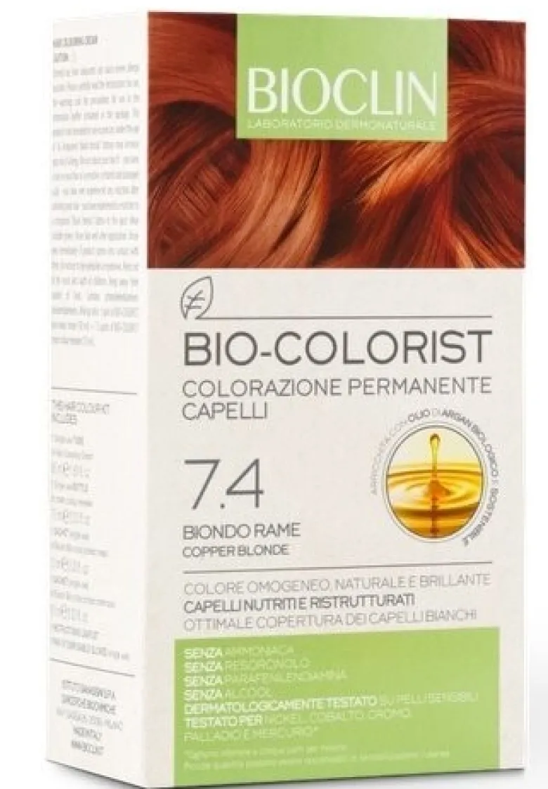 Bioclin Bio-Colorist 7.4 Biondo Rame Tintura Naturale Capelli