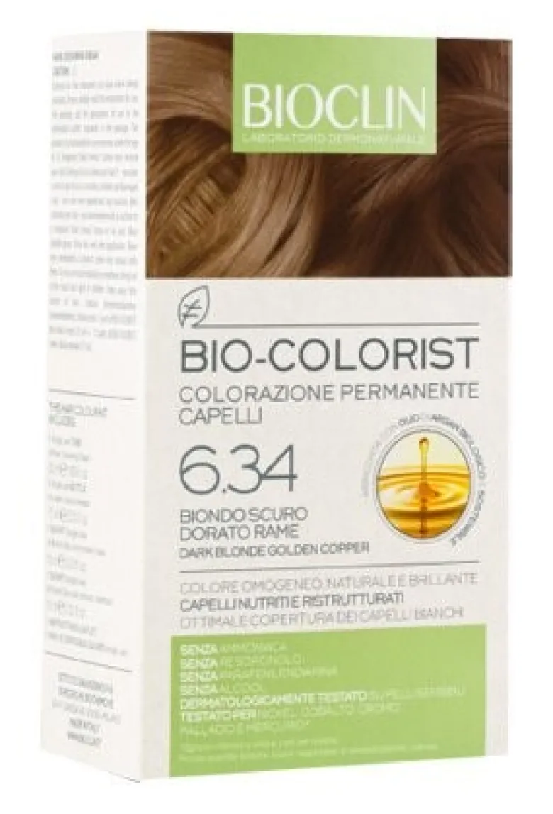Bioclin Bio-Colorist 6.34 Biondo Scuro Dorato Rame Tintura Naturale Capelli