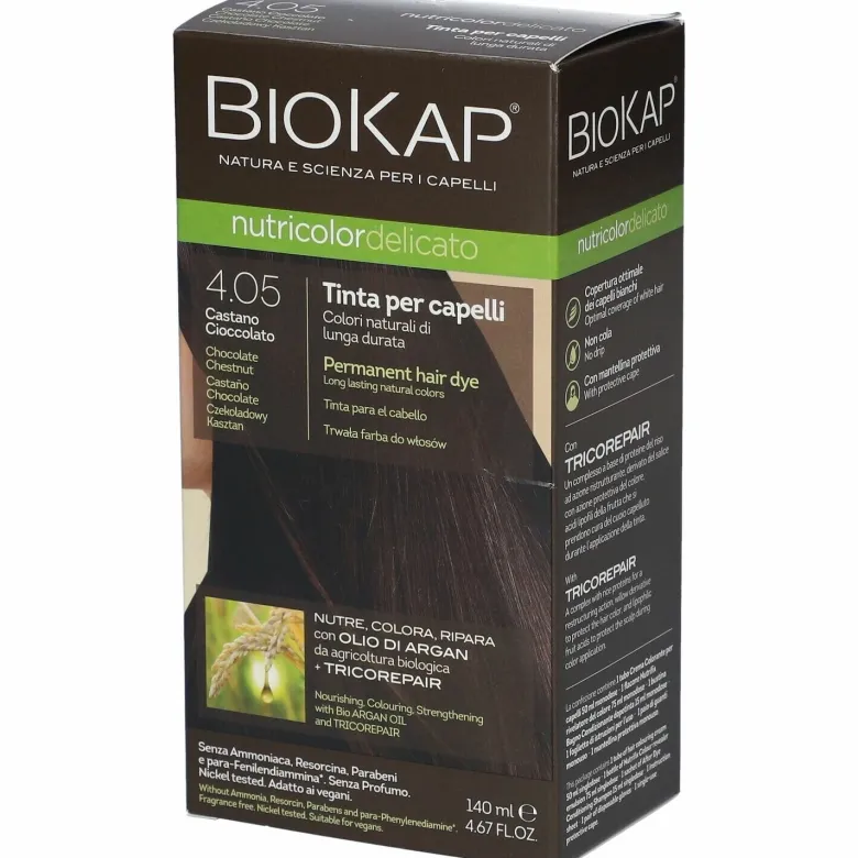 Biokap nutricolor delicato 4,05 new castano cioccolato tinta140 ml