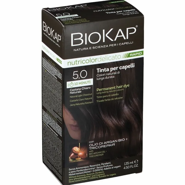 Biokap nutricolor delicato rapid tinta 5.0 Castano Chiaro Naturale 135ml
