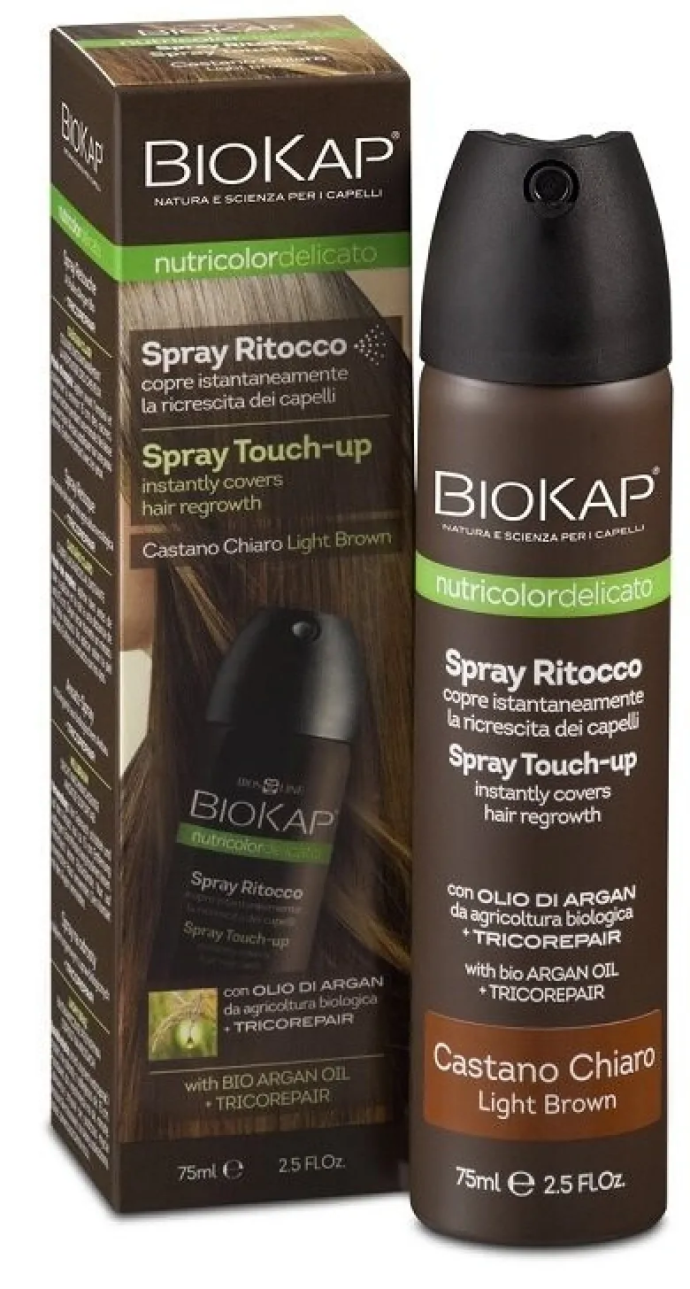 Biokap nutricolor delicato spray ritocco castano chiaro 75ml