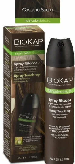 Biokap nutricolor delicato spray ritocco castano scuro 75ml