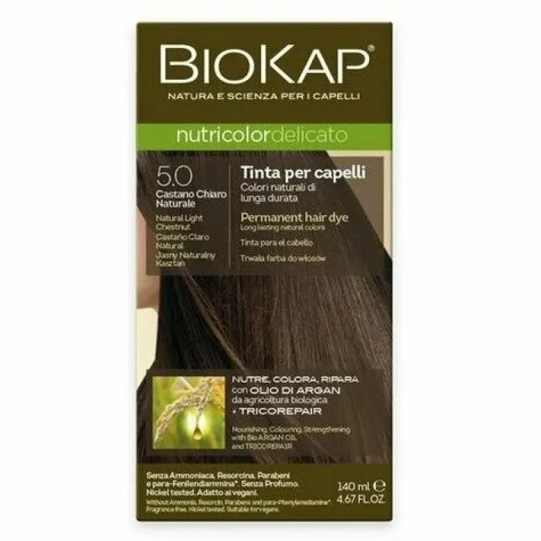 Biokap nutricolor delicato tinta 5.0 castano chiaro naturale 140ml