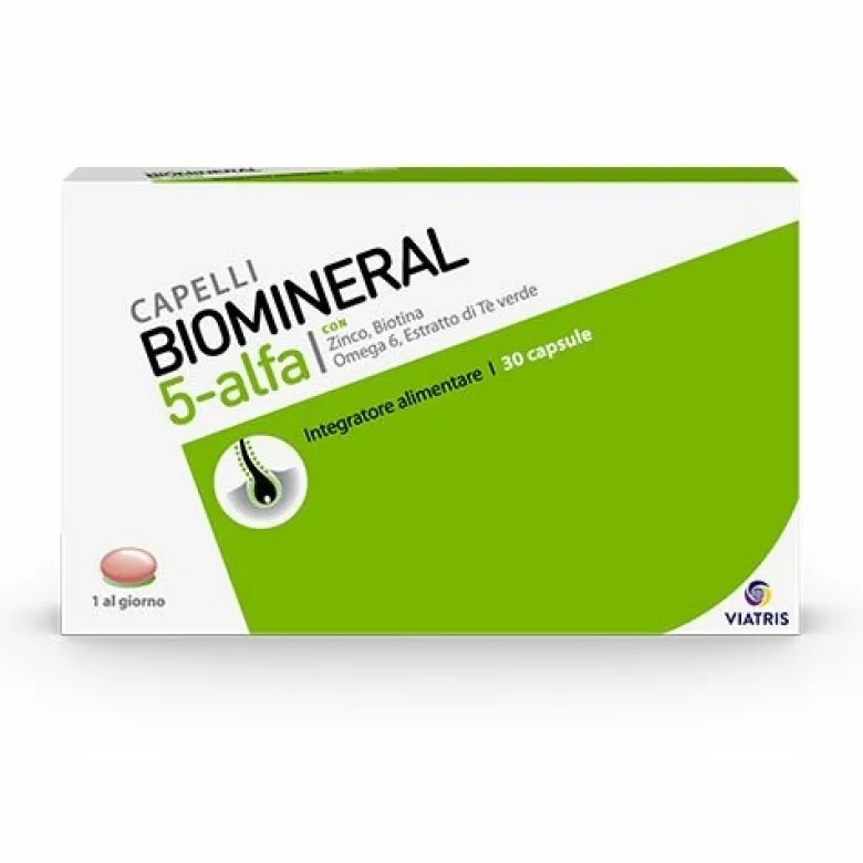 Biomineral 5-Alfa Integratore Capelli 30 Capsule