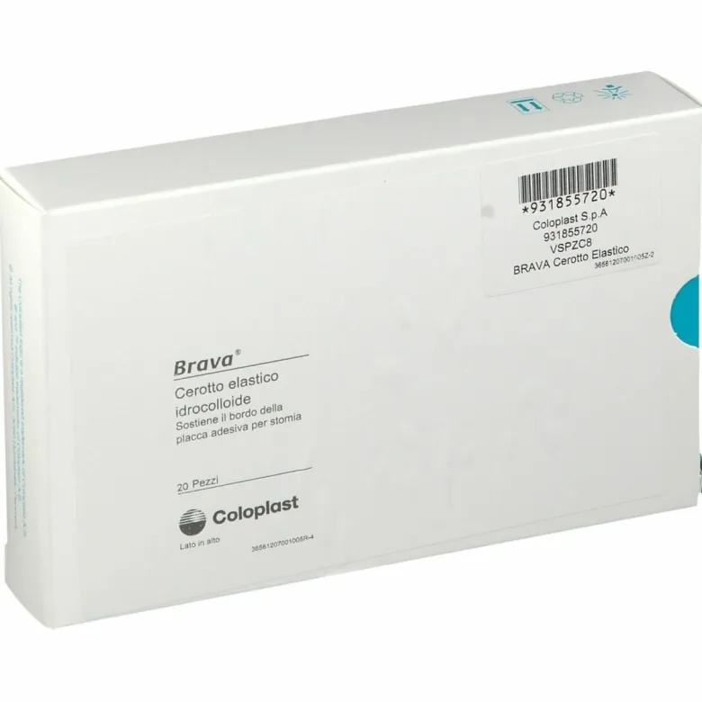 Brava cerotto elastico a mezzaluna idrocolloide per stomia 20 pezzi