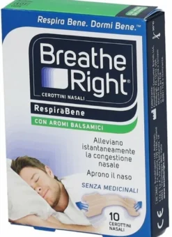 Breathe Right Cerotti Nasali Aromi Balsamici 10 Pezzi Sollievo Notturno