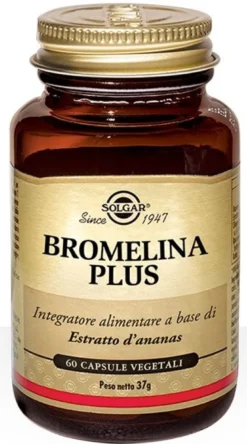 Bromelina Plus Solgar Integratore Drenante 60 Capsule
