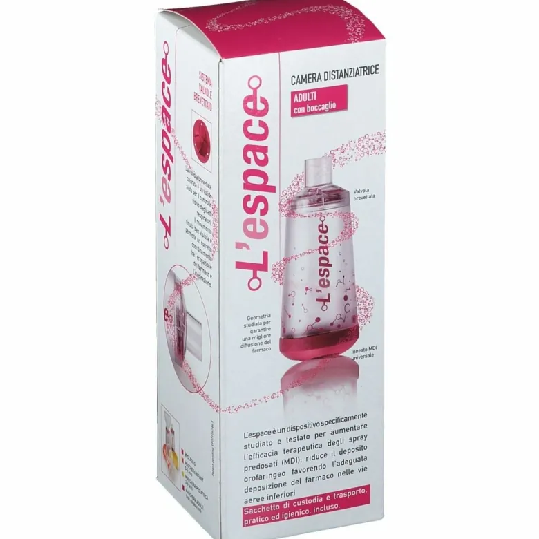 Camera distanziatrice per erogatori spray predosati l'espacemdi 200ml per adulti colore magenta misura 65x65x140mm convalvola