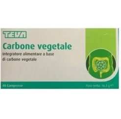 Carbone vegetale teva 40 compresse 16,2 g