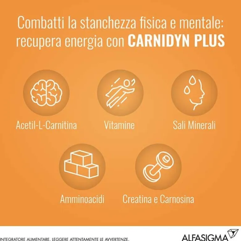 Carnidyn Plus Integratore con Carnitina 18 Compresse Masticabili