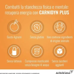 Carnidyn Plus Integratore con Carnitina 18 Compresse Masticabili