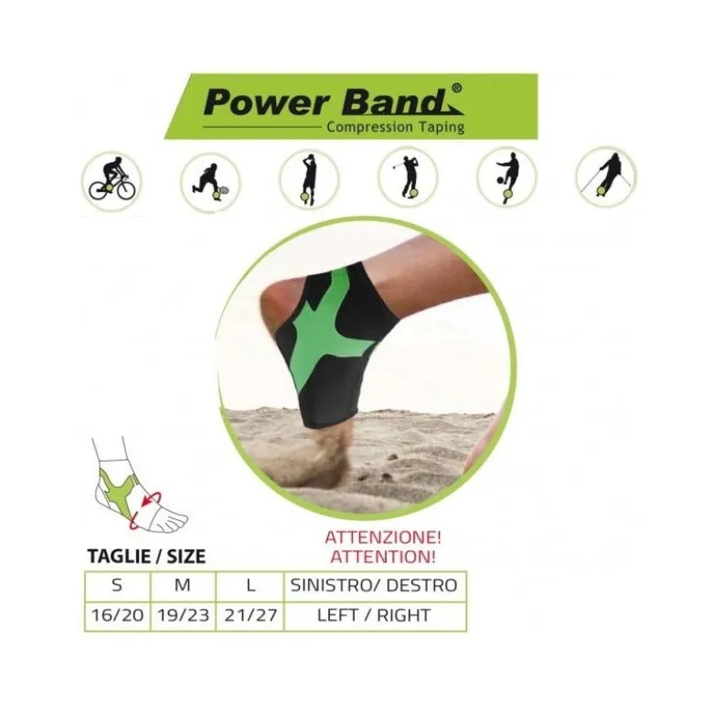 Cavigliera Con Taping Integrato Power Band Nero