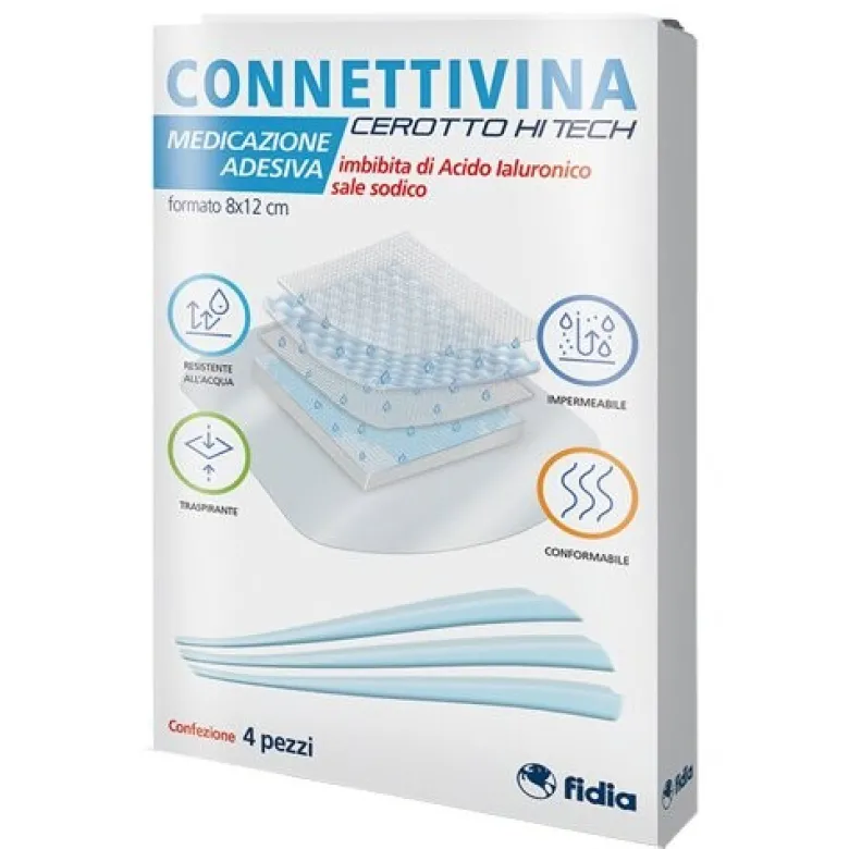 Cerotto connettivina hitech 8 x 12 cm 4 pezzi