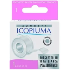 Cerotto icopiuma in rocchetto seta bianco ipoallergenico 2,5cm x 5 m