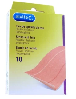 Cerotto in striscia di tela alvita 10 x 6 cm 10 pezzi