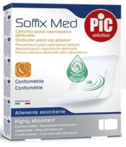 Cerotto pic soffix med in tnt con tampone centrale assorbente sterile monouso 30x10 cm sterili antibatterico 3 pezzi