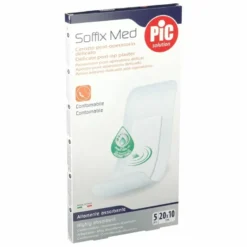 Cerotto pic soffix med in tnt con tampone centrale assorbente sterile monouso 10x20 cm antibatterico 5 pezzi