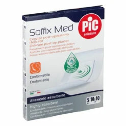 Cerotto pic soffix med in tnt con tampone centrale assorbente sterile monouso 10x10 cm antibatterico 5 pezzi